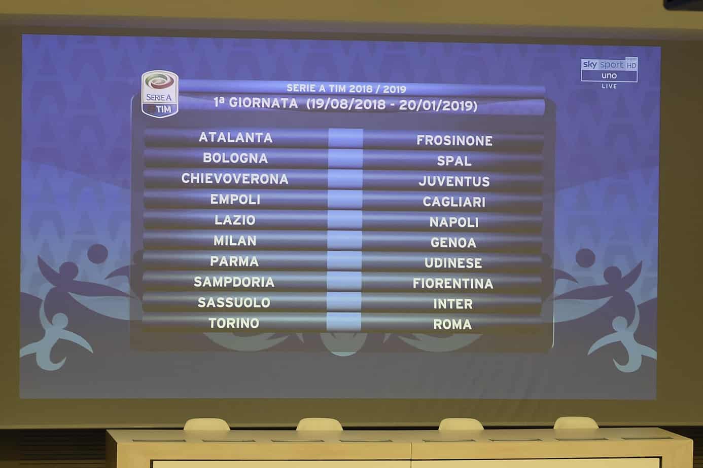 Calendario serie A 2018/2019: ecco tutte le gare del campionato