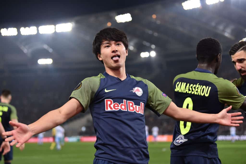 esultanza gol Takumi Minamino, Salisburgo