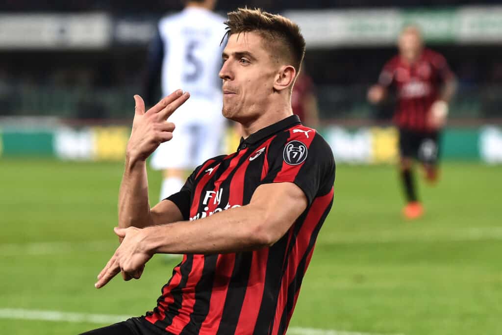 esultanza gol Krzysztof Piatek, Milan