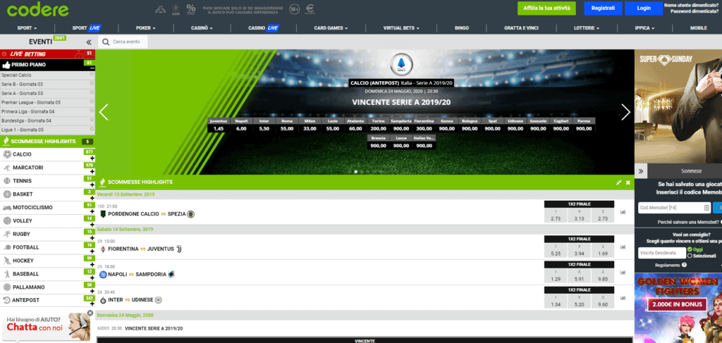 Codere scommesse