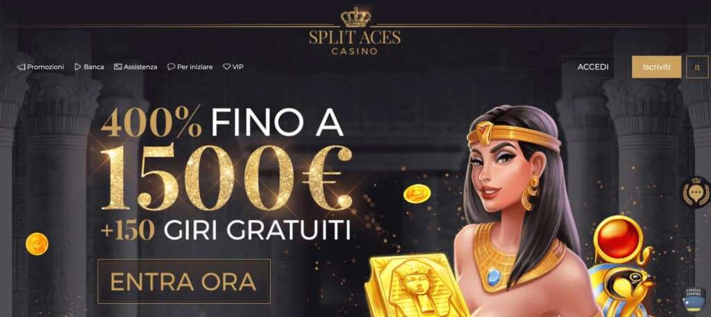 split aces casino homepage