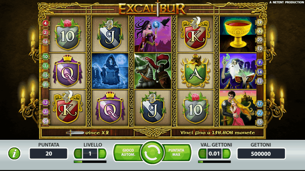 simboli Excalibur Slot Machine