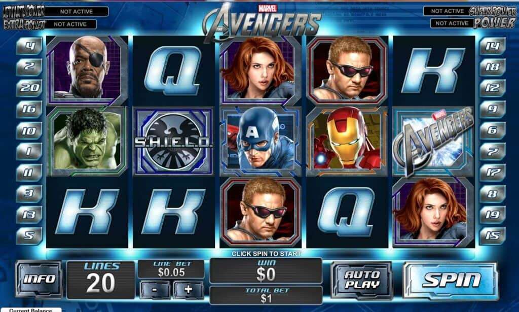 simboli The Avengers slot machine