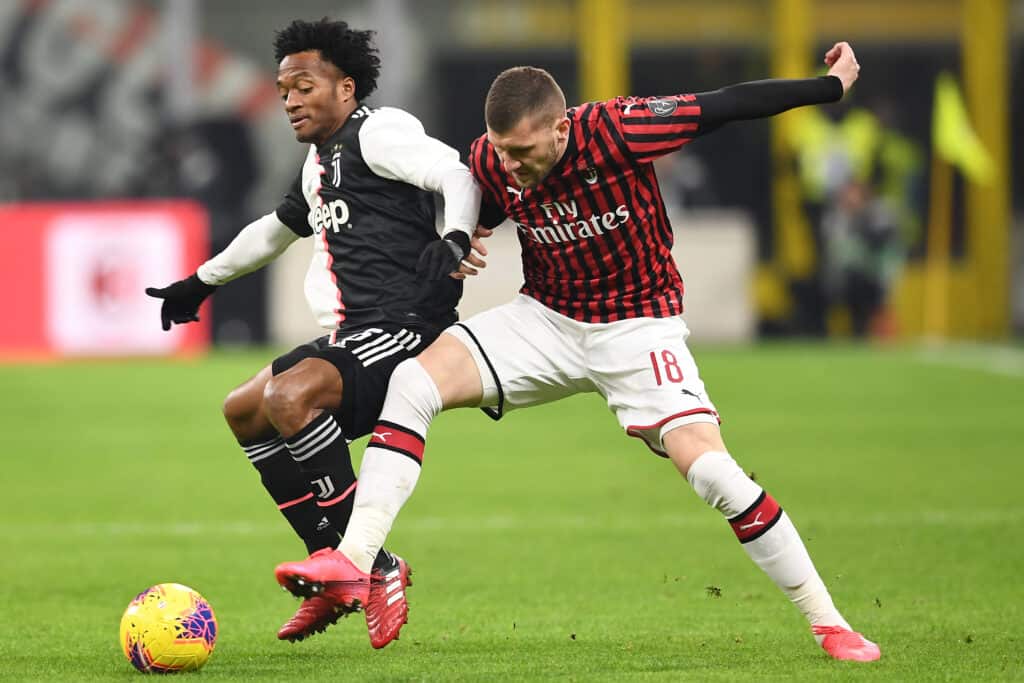 Cuadrado e Rebic, Milan-Juventus