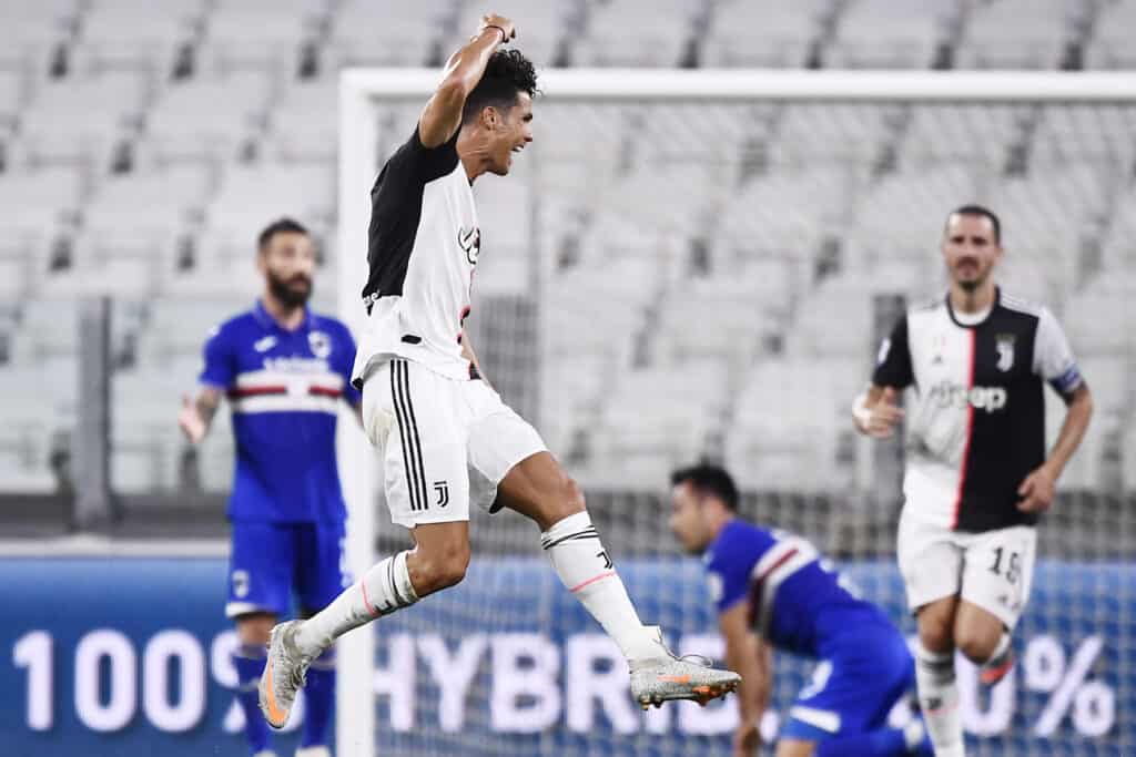 esultanza gol Ronaldo, Juventus-Sampdoria