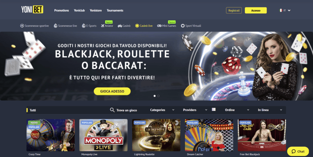 casino non aams Yonibet Casino Live