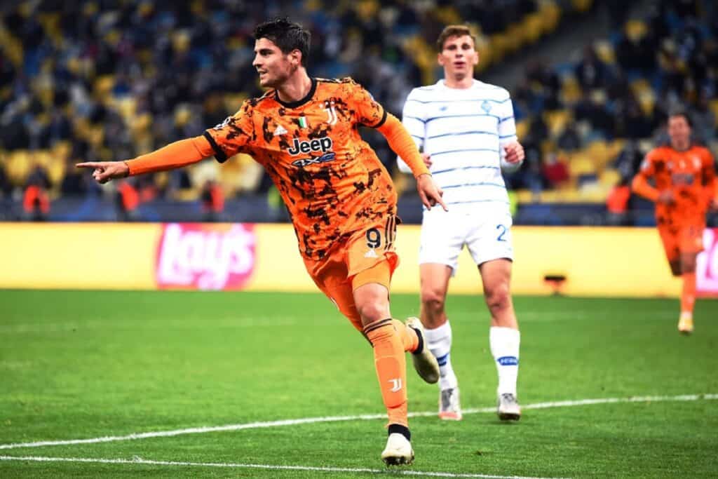 esultanza gol Morata, Dinamo Kiev-Juventus