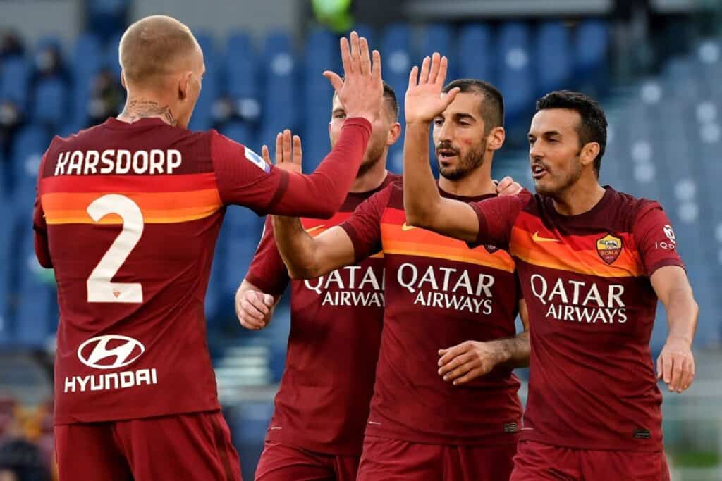 esultanza gol Mkhitaryan, Roma