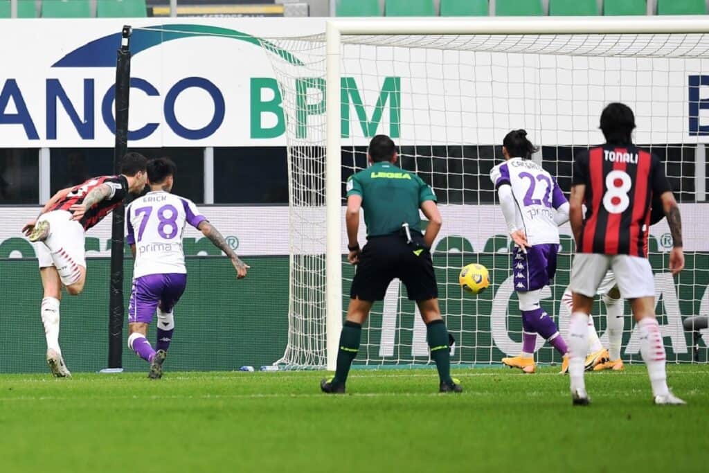 gol Romagnoli, Milan-Fiorentina