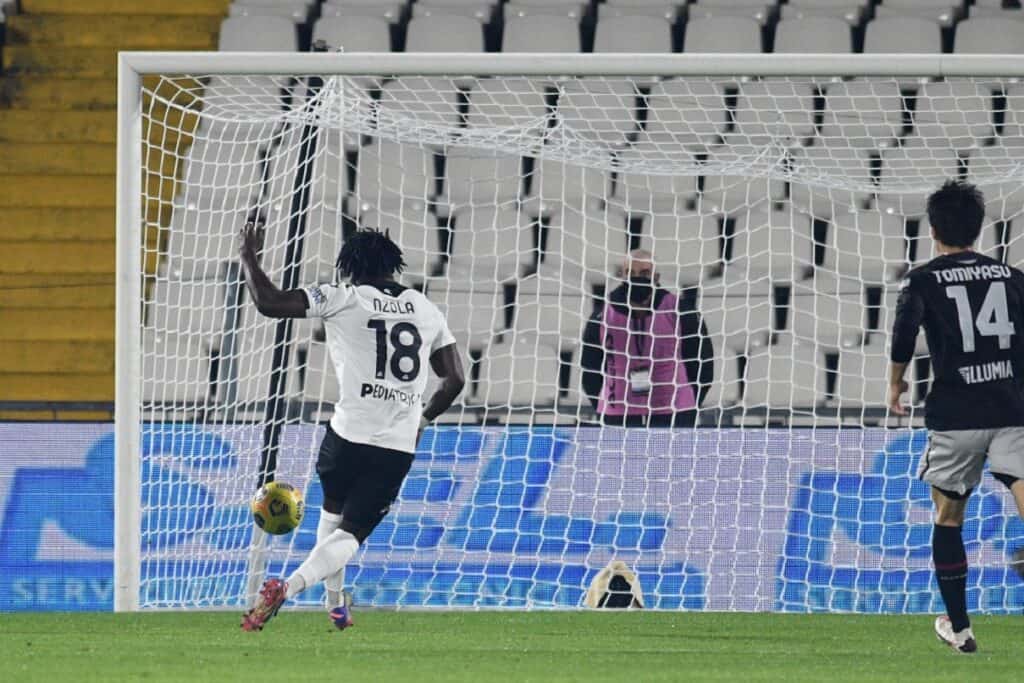 gol Nzola, Spezia-Bologna