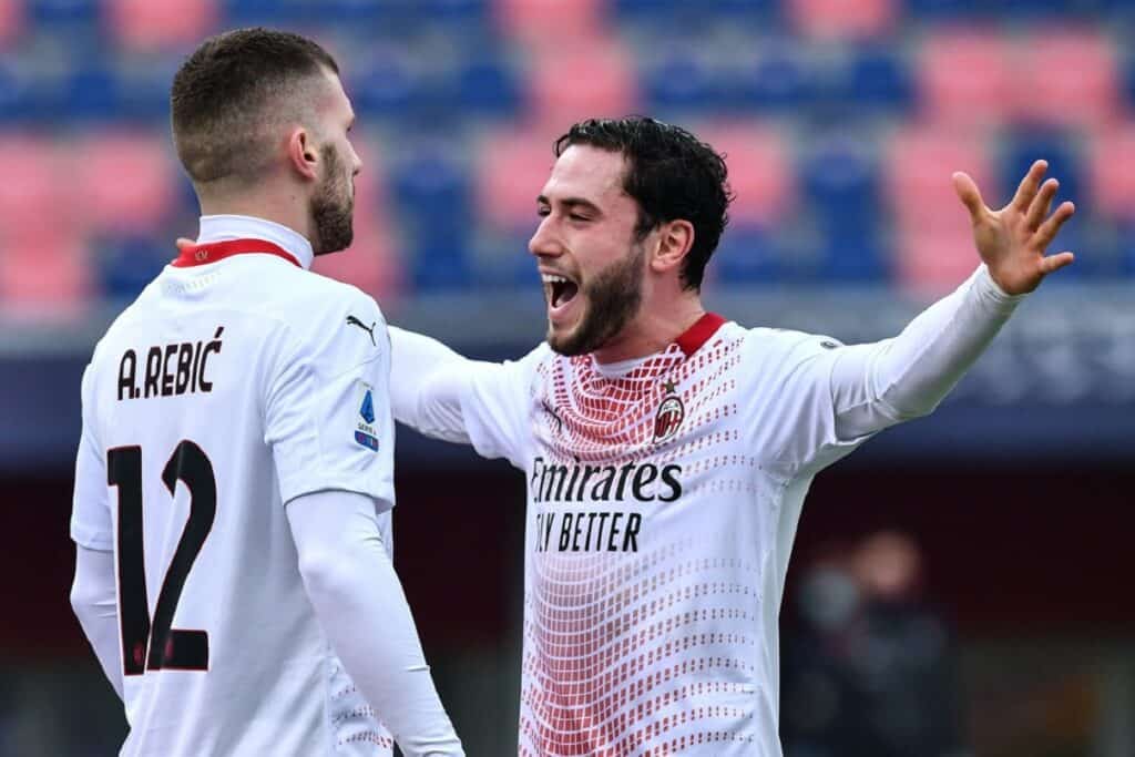 esultanza gol Rebic, Bologna-Milan