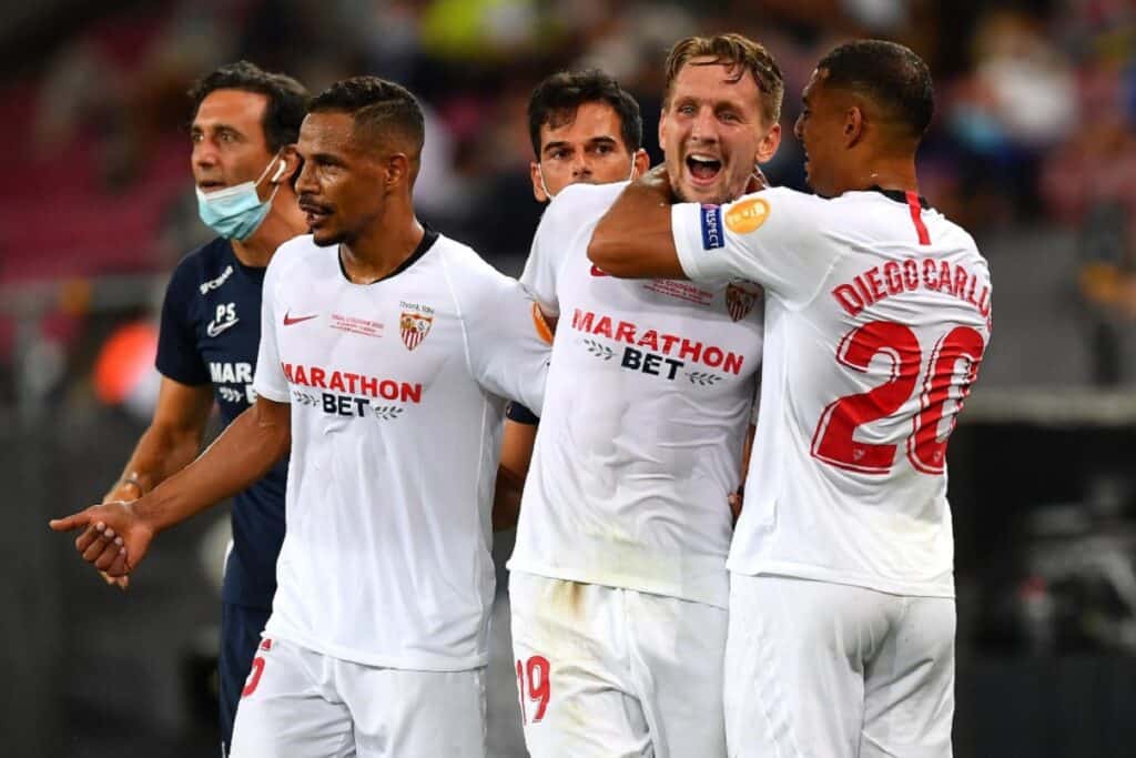 esultanza gol de Jong, Siviglia