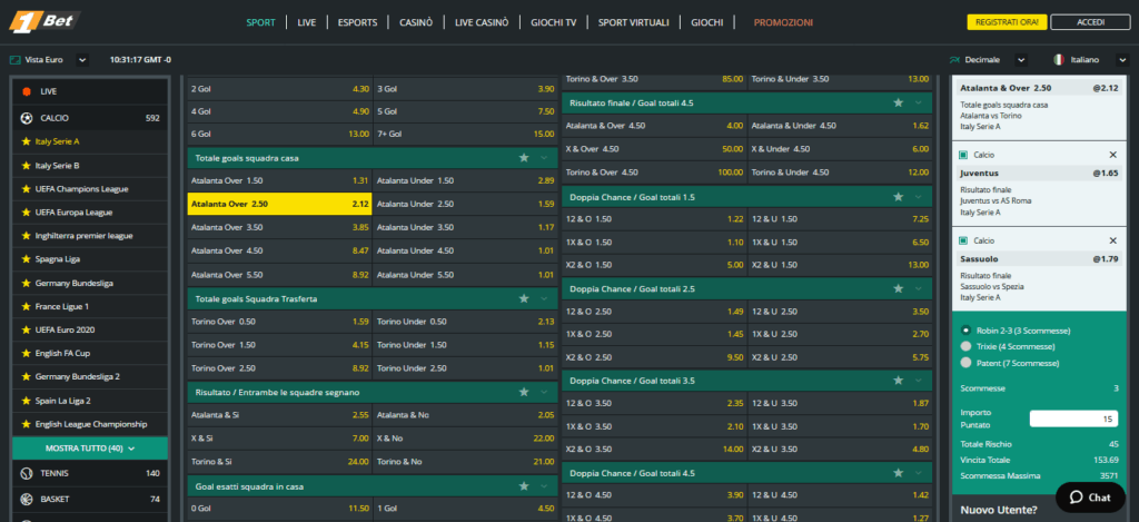 sistema 2-3 scommesse 1Bet