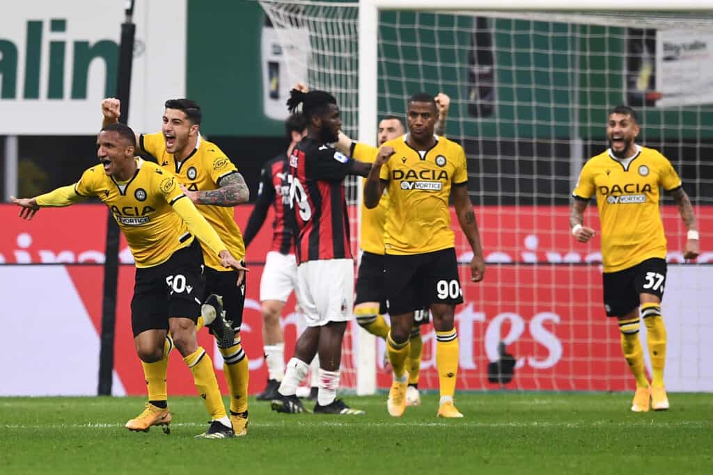 esultanza gol Becao, Milan-Udinese