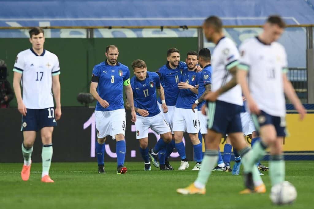 esultanza gol Berardi, Italia-Irlanda del Nord