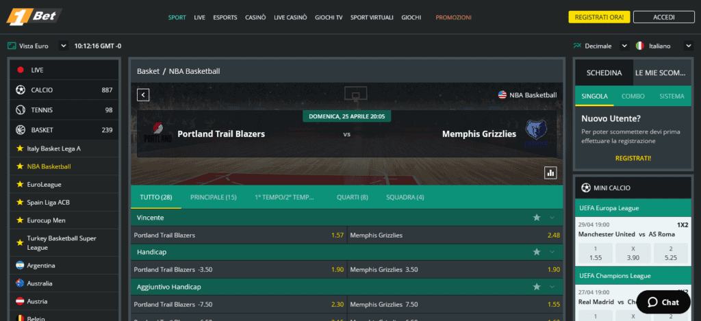 basket NBA 1bet scommesse