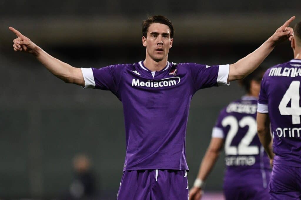 esultanza gol Vlahovic, Fiorentina-Lazio