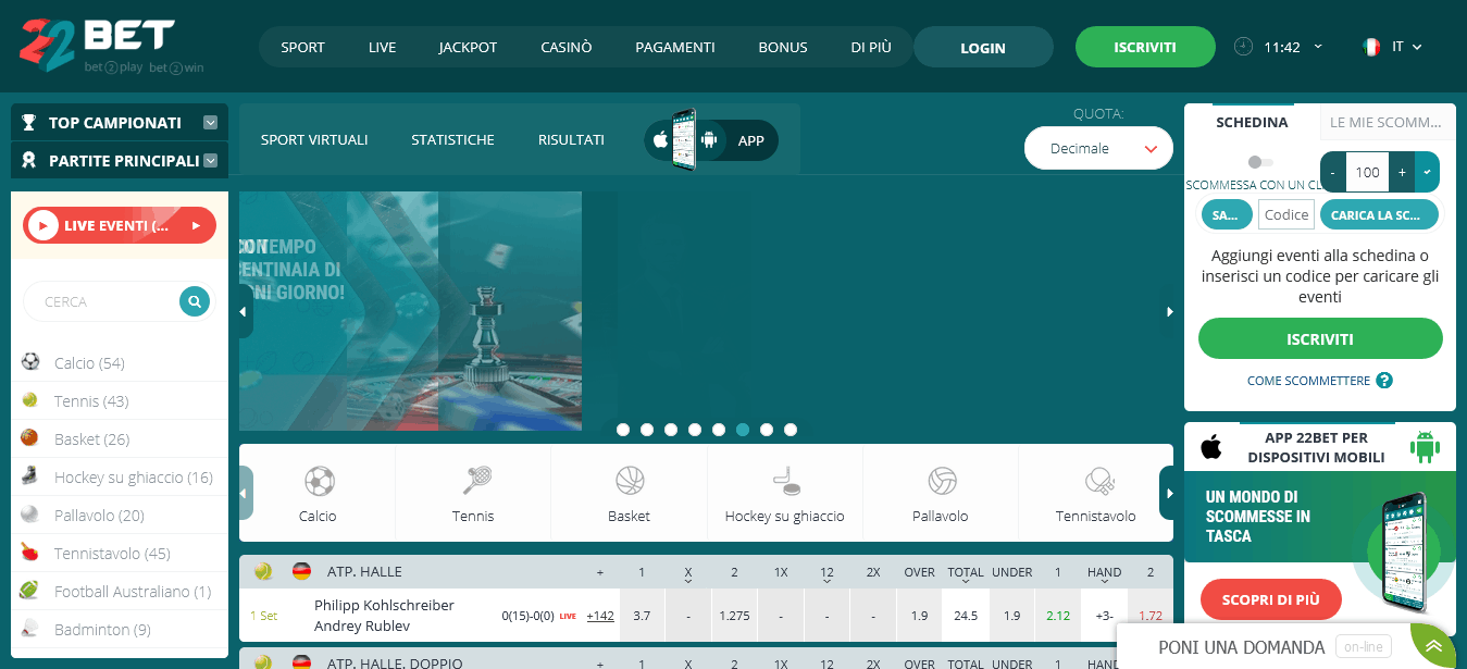 Codice promo 22Bet 2021: come ottenere subito il Bonus