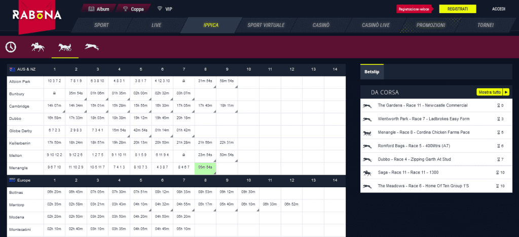 Scommesse Ippica Rabona