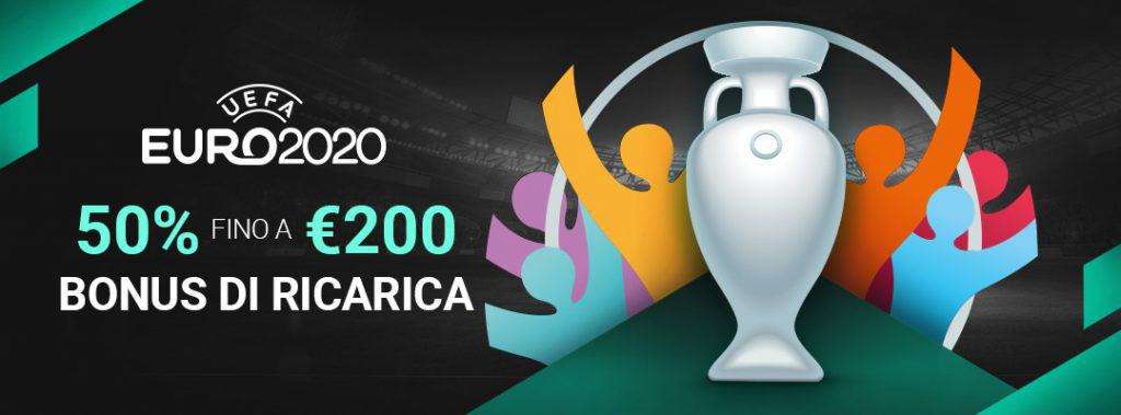 bonus ricarica EURO 2020 1Bet scommesse