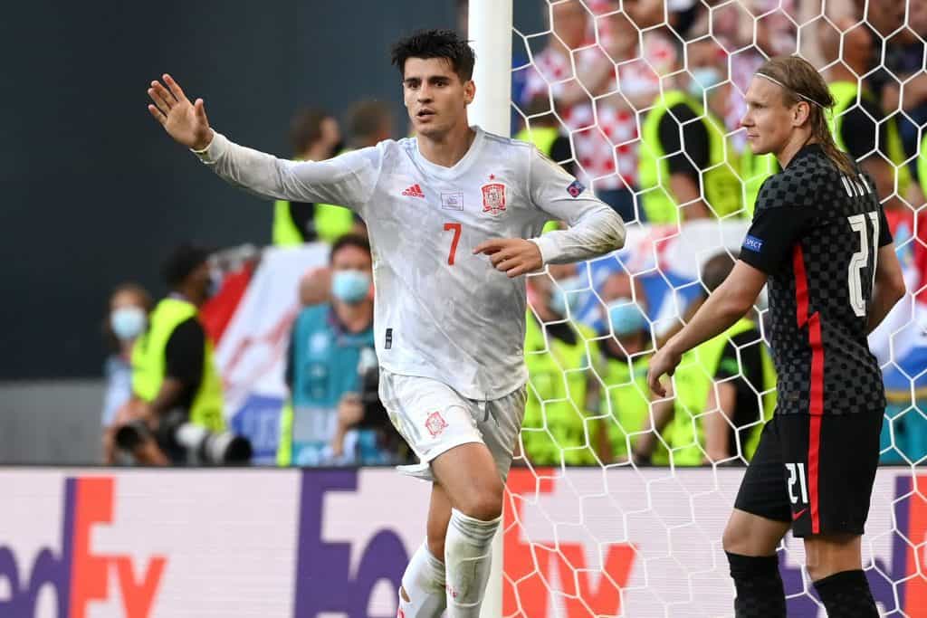 esultanza gol Morata, Croazia-Spagna