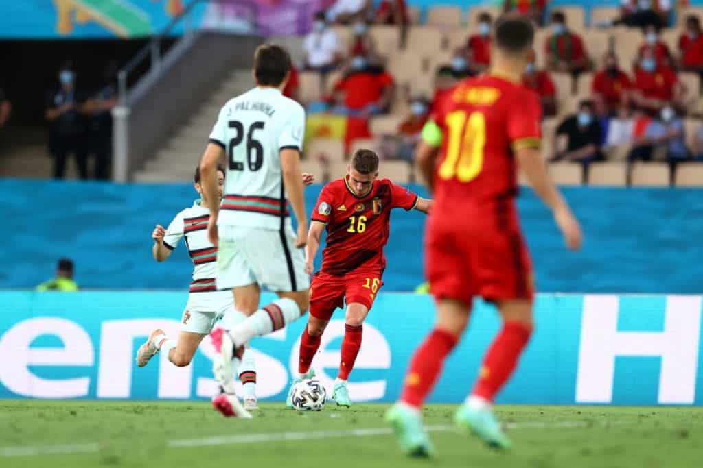 gol Thorgan Hazard, Belgio-Portogallo