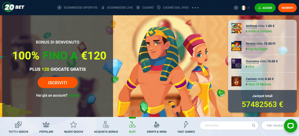 20bet casino non AAMS bonus benvenuto