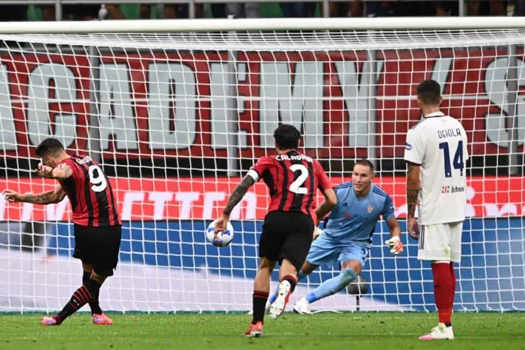rigore Giroud, Milan-Cagliari