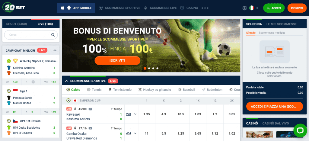 20Bet Bonus e Promozioni 2025-2026