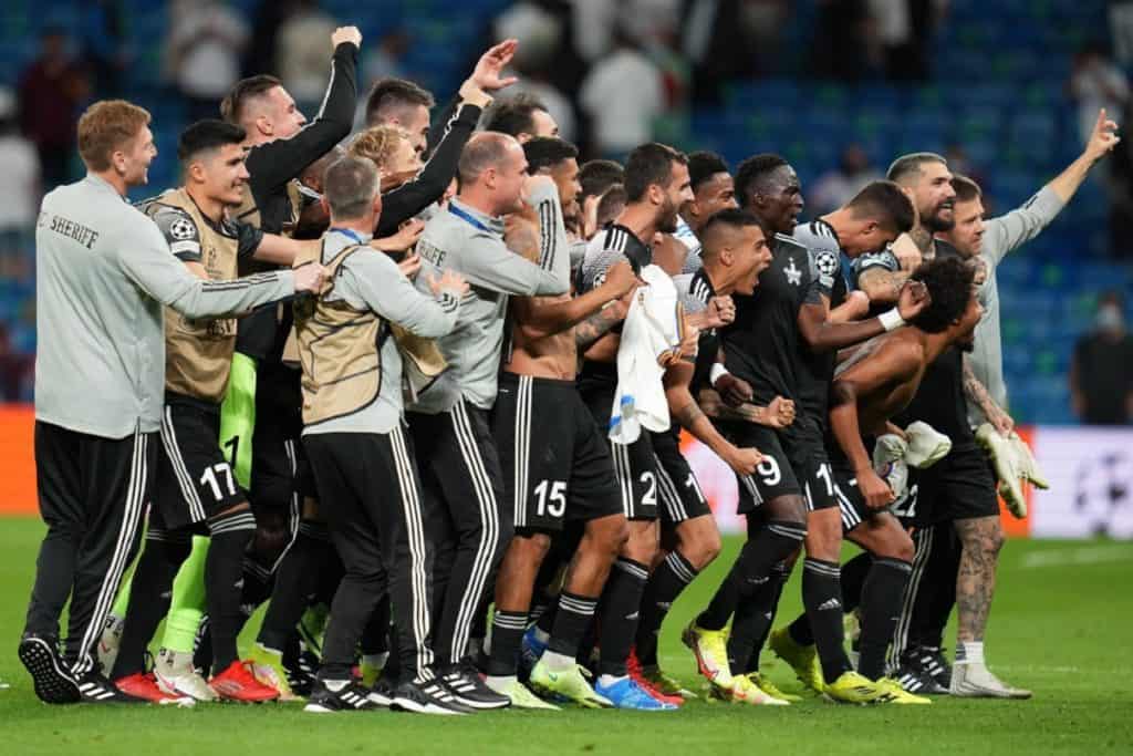 esultanza Sheriff Tiraspol a Madrid