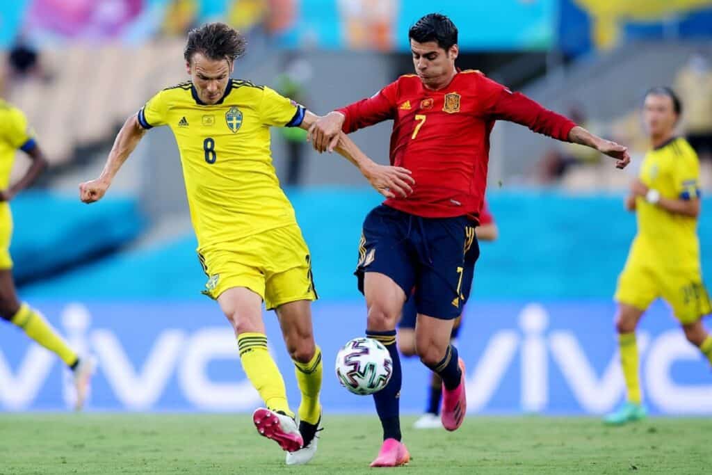 Morata-Ekdal, Spagna-Svezia Euro 2020