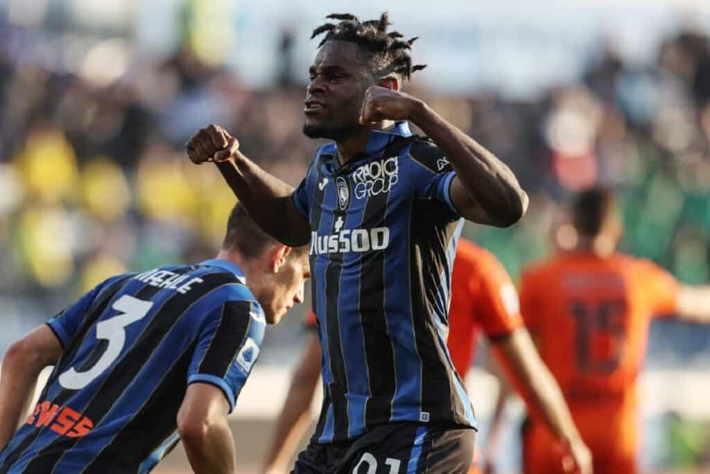 esultanza gol Duvan Zapata, Atalanta-Spezia