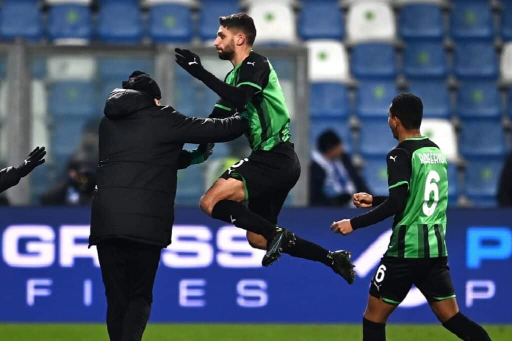 esultanza gol Berardi, Sassuolo-Lazio