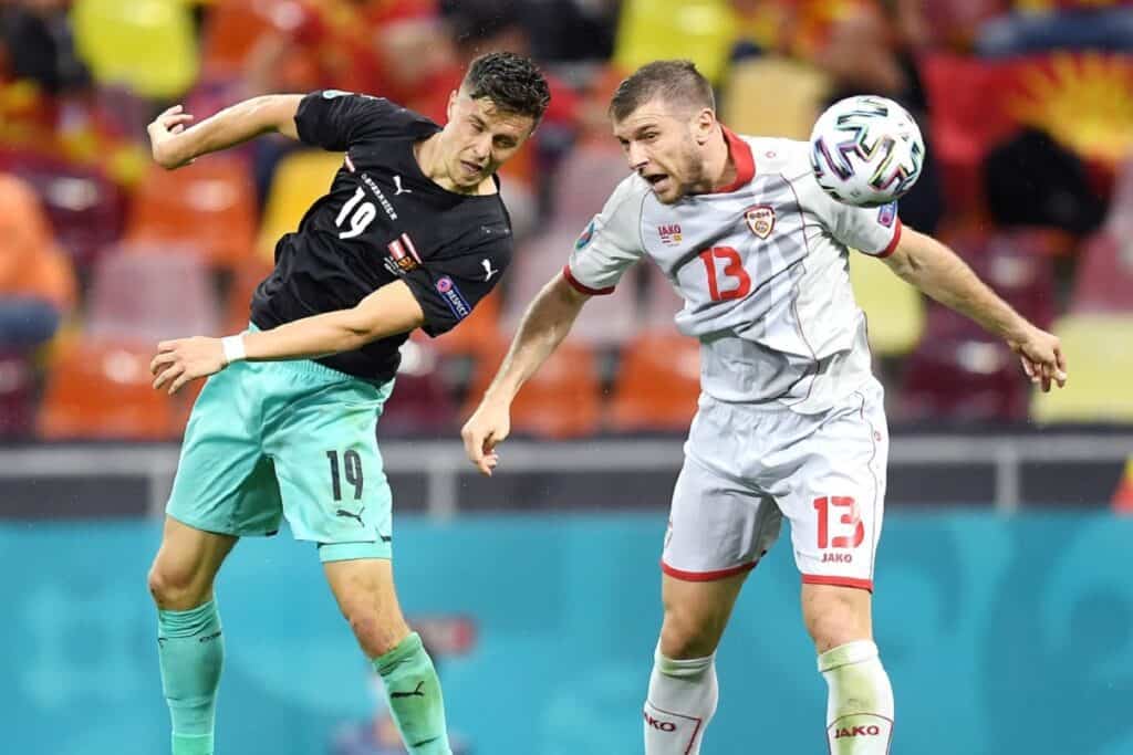 Baumgartner-Ristovski durante Austria-Macedonia del Nord, Euro 2020