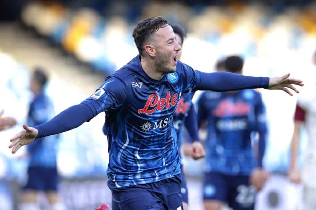esultanza gol Rrahmani, Napoli-Salernitana