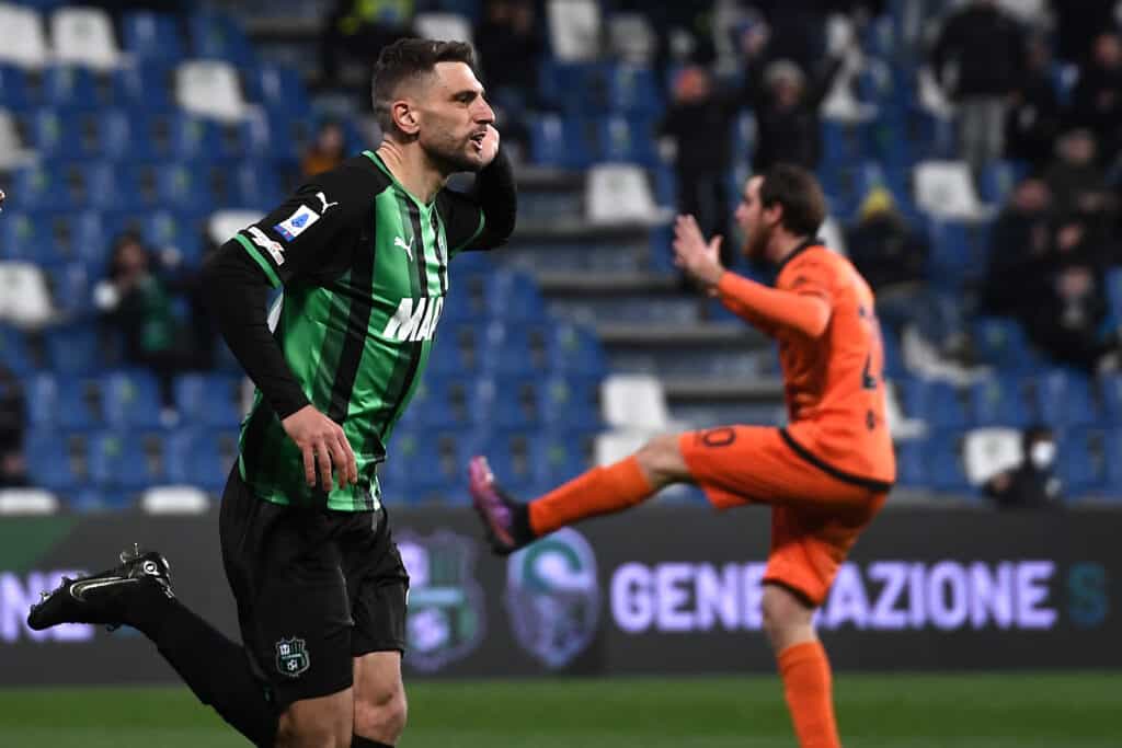 esultanza gol Berardi, Sassuolo-Spezia
