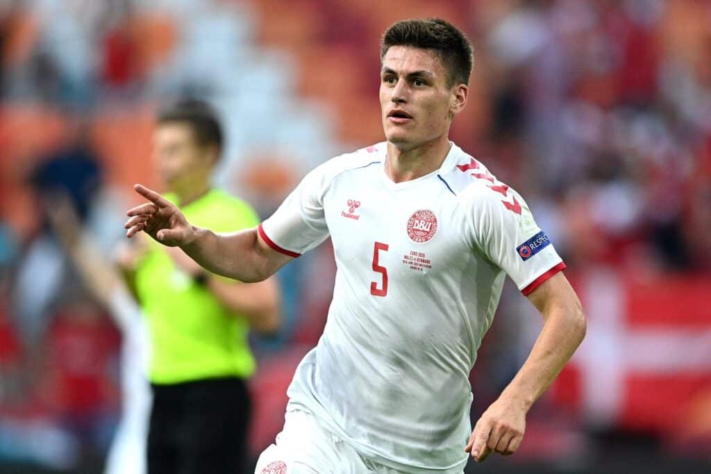 esultanza gol Joakim Maehle, Danimarca