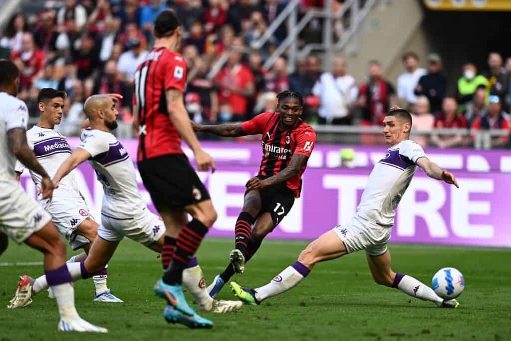 gol Leao, Milan-Fiorentina