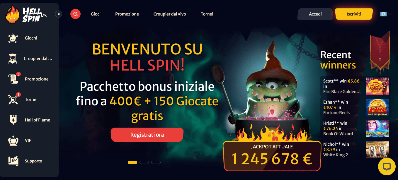 Recensione Hell Spin Casino | Bonus da 400€ + 150 giri gratis!