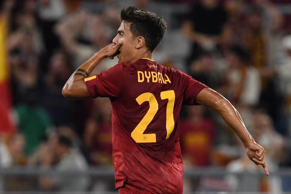 esultanza gol Dybala, Roma-Monza