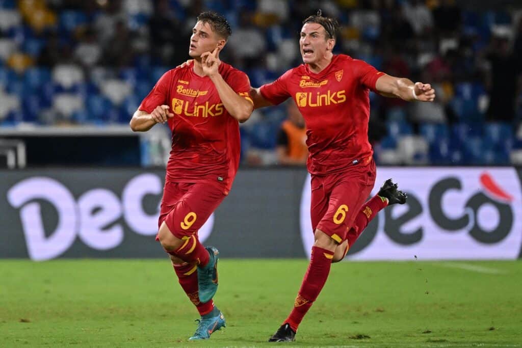 esultanza gol Colombo, Napoli-Lecce