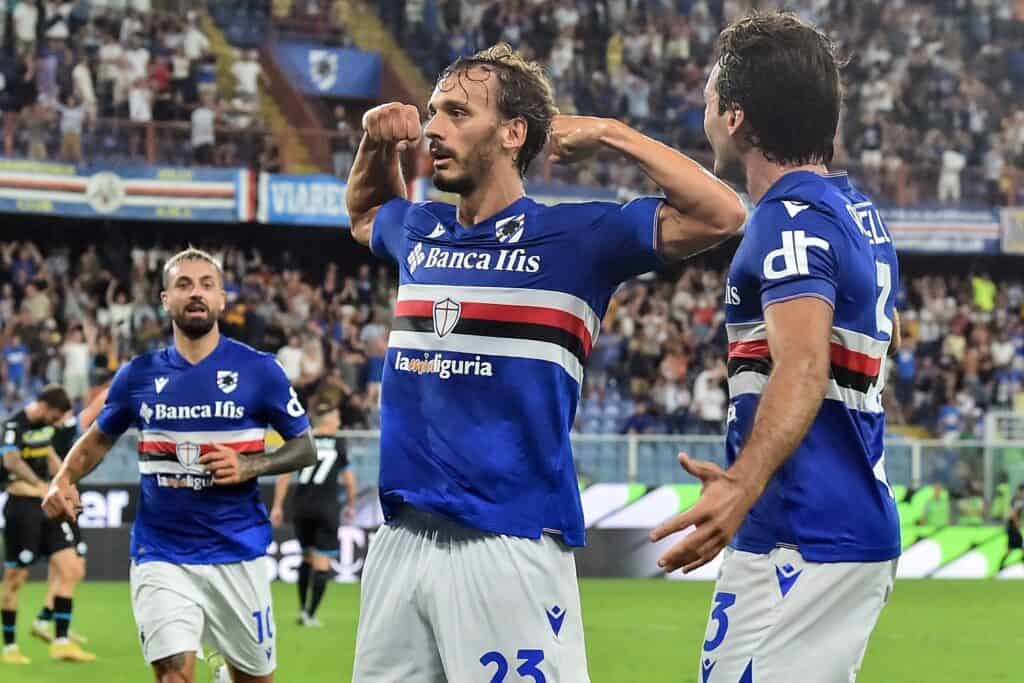 esultanza gol Gabbiadini, Sampdoria-Lazio