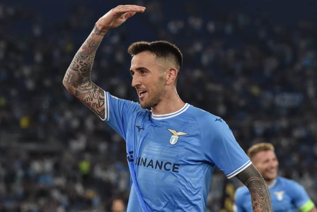 esultanza gol Vecino, Lazio-Feyenoord