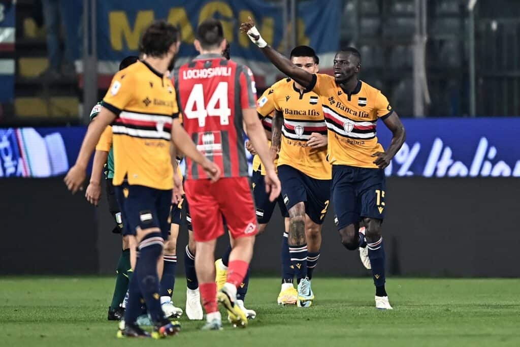 esultanza gol Colley, Cremonese-Sampdoria