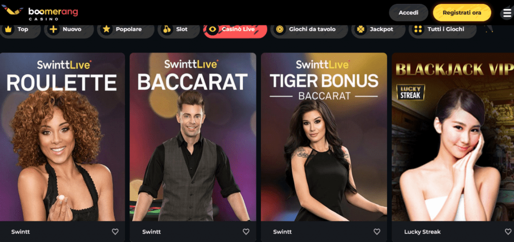 Boomerang Casinò Live