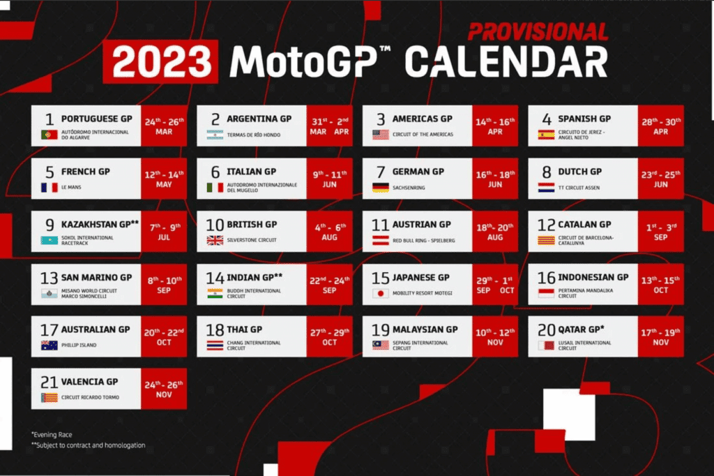 Calendario MotoGP 2023