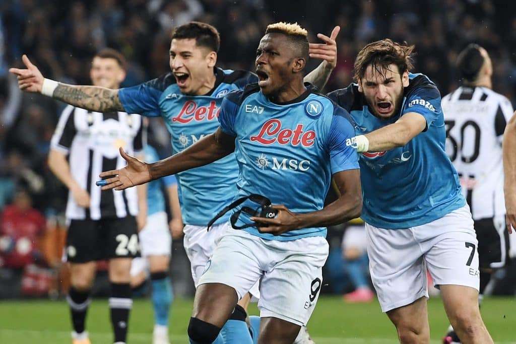 Esultanza gol Osimehn, Udinese-Napoli