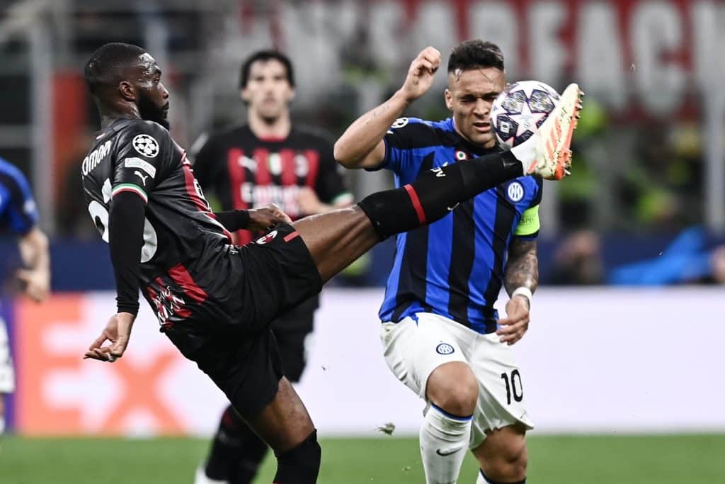Tomori e Lautaro durante Milan-Inter