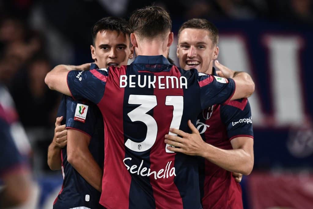 Esultanza gol Bologna