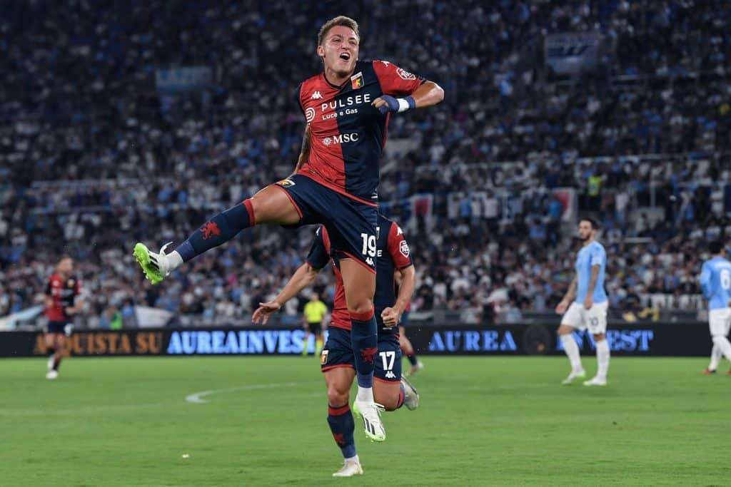Esultanza gol Retegui, Lazio-Genoa